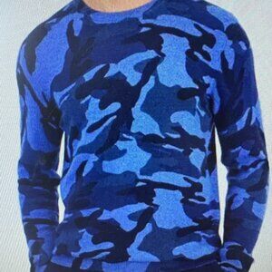 Cashmere Club Room Luxury Men’s Sweater Size M Navy Blue Combo NWT